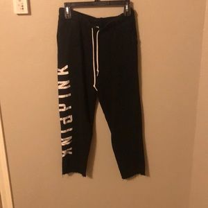 Black VS PINK cropped sweatpants, size small.